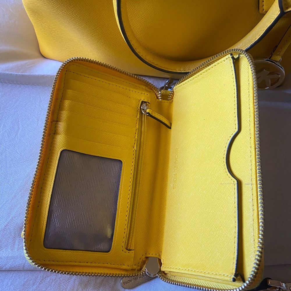 Michael Kors Vibrant Yellow Satchel and Wallet - Picture 2 of 3